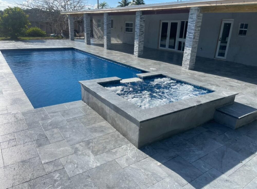 Noda stone Tahoe Blue Natural stone pool desing