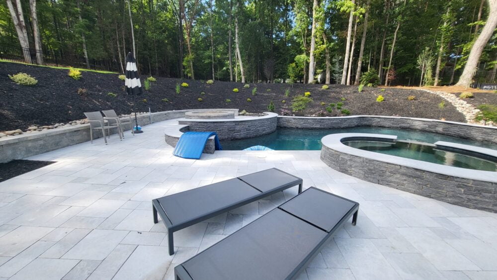 Noda Stone's Savannah Gray Enhancing Luxurious Poolside